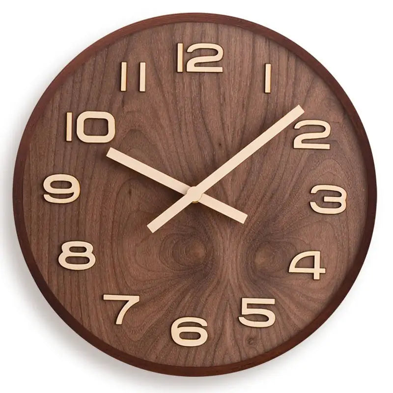 Horloge Murale en Bois de Noyer - Horloges murales - 31 cm style 1