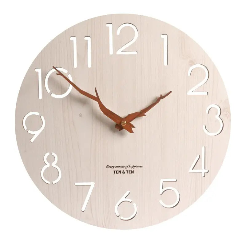 Horloge Murale en Bois - Horloges murales - Blanc sans feuille